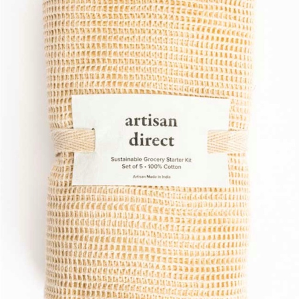 Cream Cotton Grocery Starter Kit.         (5 mesh and muslin bags)